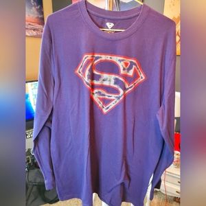 Mens Superman Long Sleeve Tee